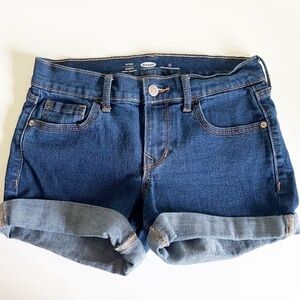 Old Navy Dark Blue Denim Shorts Fitted SZ 0